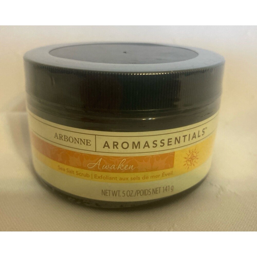 Arbonne Aromassentials Awaken Sea Salt Scrub 5oz NEW Factory Sealed